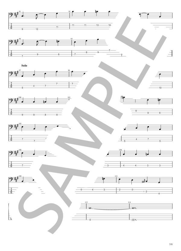 明日もこの世は回るから (Mega Shinnosuke) / エレキベース 初〜中級 - サンプル譜面 5/5