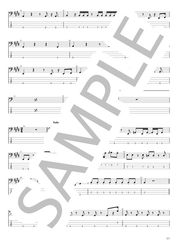 あなたの100の嫌いなところ (剛力 彩芽) / エレキベース 初〜中級 - サンプル譜面 2/3