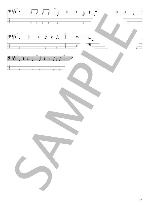 あなたの100の嫌いなところ (剛力 彩芽) / エレキベース 初〜中級 - サンプル譜面 3/3