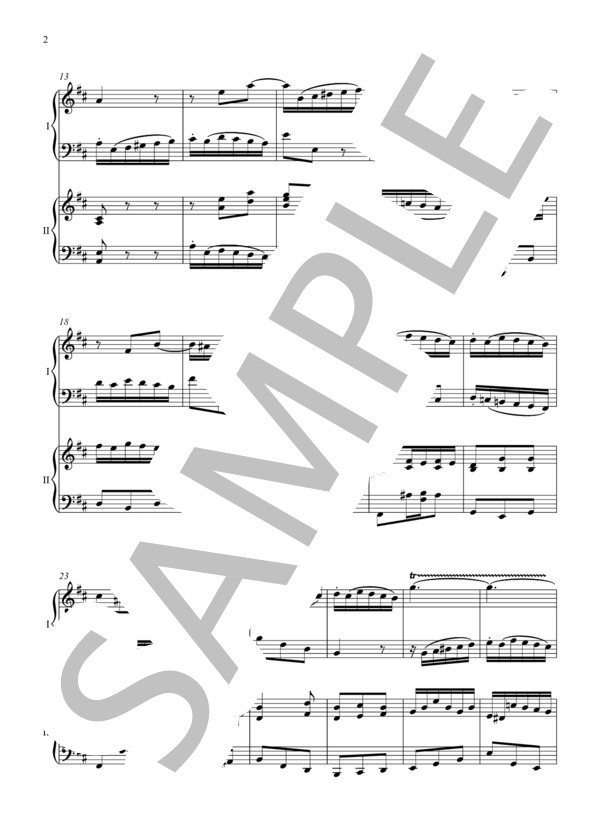 バッハインヴェンション第3番（ピアノ2台） (キム フィリップ) / ピアノ2台4手 中級 - サンプル譜面 3/5