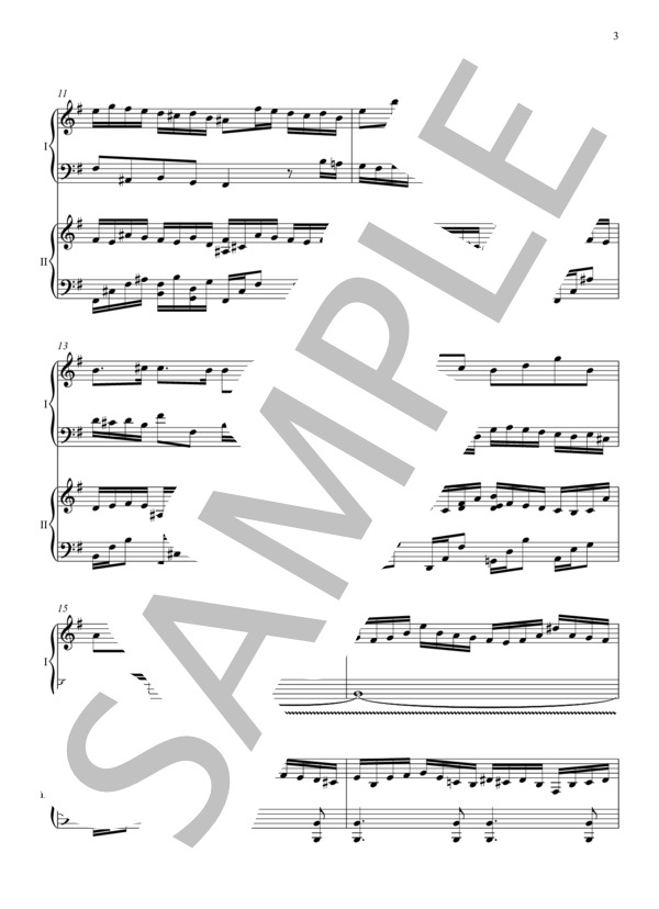 バッハインヴェンション第7番（ピアノ2台） (キム フィリップ) / ピアノ2台4手 中〜上級 - サンプル譜面 4/5