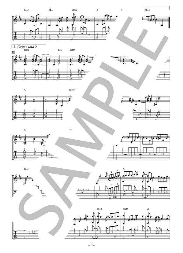 WINTER FALL (L'Arc〜en〜Ciel) / ギター弾き語り 上級 - サンプル譜面 3/4