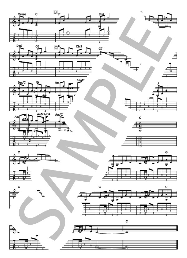 LOVE LOVE LOVE (DREAMS COME TRUE) / ギター弾き語り 中〜上級 - サンプル譜面 2/2