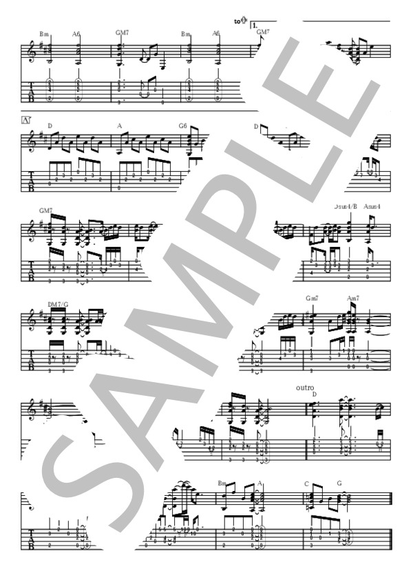 SQUALL (福山 雅治) / ギター弾き語り 中〜上級 - サンプル譜面 2/2