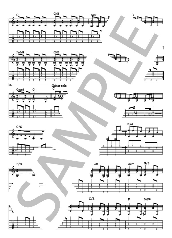 ヒーロー (FUNKY MONKEY BABYS) / ギター弾き語り 中級 - サンプル譜面 3/4