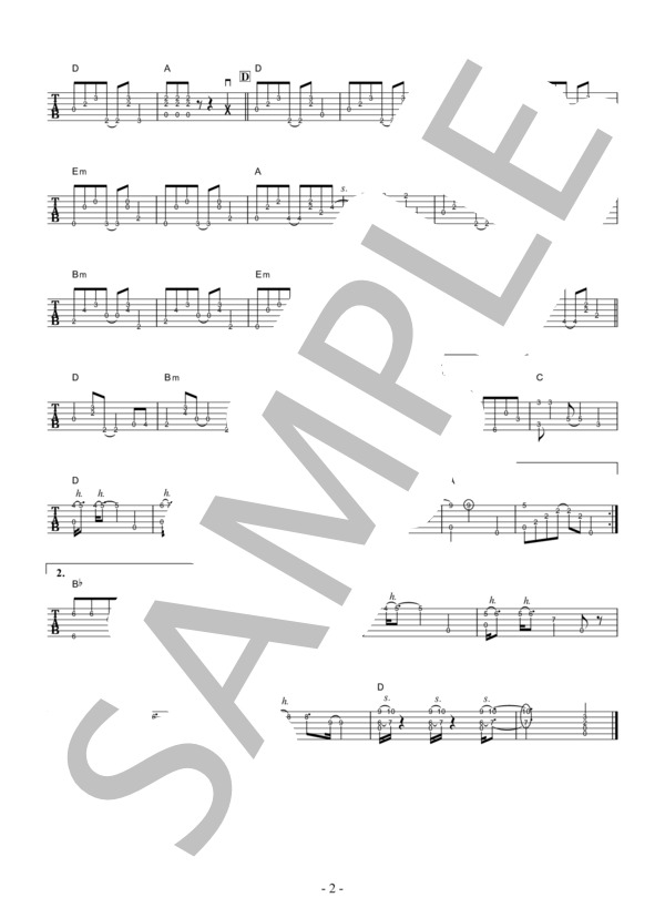 涙のリクエスト (チェッカーズ) / ギター弾き語り 中〜上級 - サンプル譜面 2/2