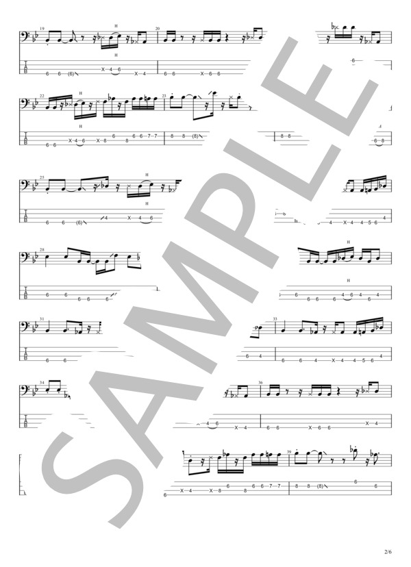 Beek (OKAMOTO ’S) / エレキベース 初〜中級 - サンプル譜面 2/5