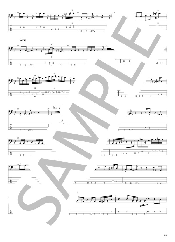 Beek (OKAMOTO ’S) / エレキベース 初〜中級 - サンプル譜面 3/5