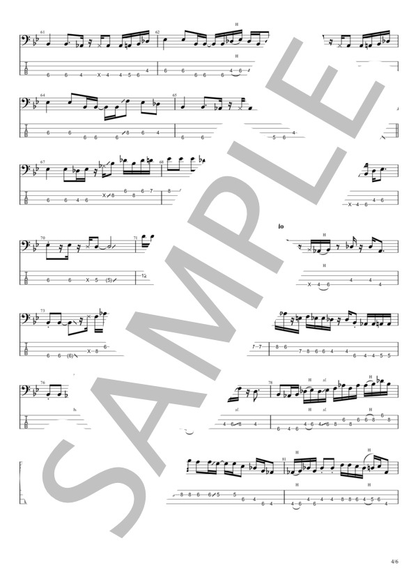Beek (OKAMOTO ’S) / エレキベース 初〜中級 - サンプル譜面 4/5
