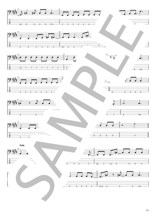 楽譜】敏感少女 / オレンジスパイニクラブ (エレキベース / 初〜中級