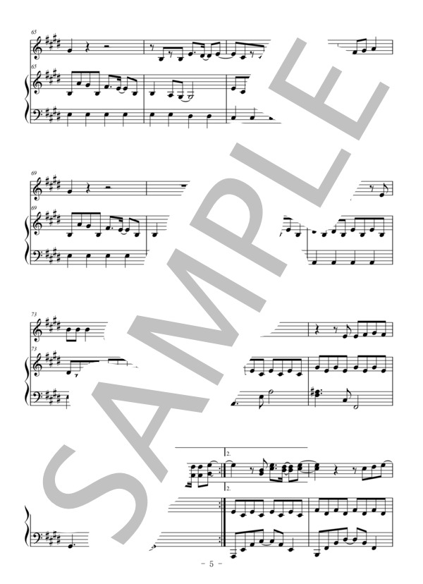 Birthday(オーボエ＆ピアノ伴奏） (Mr.Children) / 中〜上級 - サンプル譜面 5/5