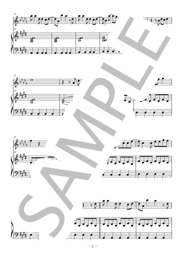 Birthday(アルトサックス＆ピアノ伴奏） (Mr.Children) / 中〜上級 - サンプル譜面 2/5