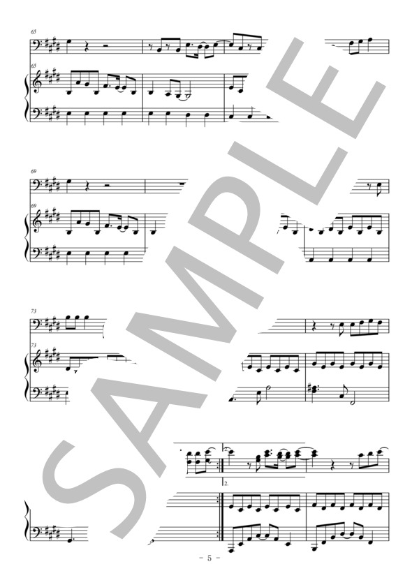 Birthday(ユーフォニアム＆ピアノ伴奏） (Mr.Children) / 中〜上級 - サンプル譜面 5/5