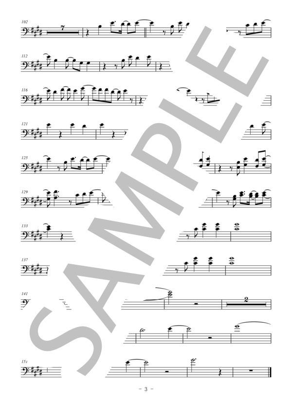 Birthday(メロディー譜:ユーフォニアム） (Mr.Children) / 中〜上級 - サンプル譜面 3/3