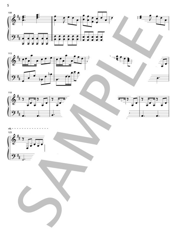 【動画あり】僕らが強く。 (DISH//) / ピアノソロ 中級 - サンプル譜面 5/5