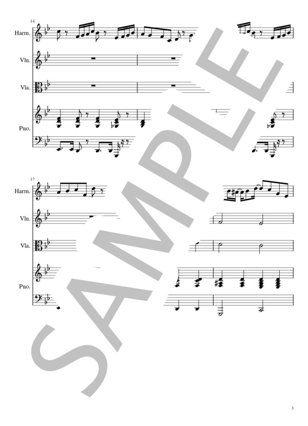 優しさ  (藤井 風) / アンサンブルピアノ＋他楽器 中級 - サンプル譜面 3/5