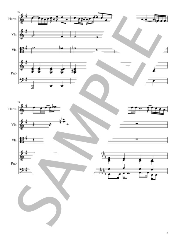 優しさ  (藤井 風) / アンサンブルピアノ＋他楽器 中級 - サンプル譜面 5/5