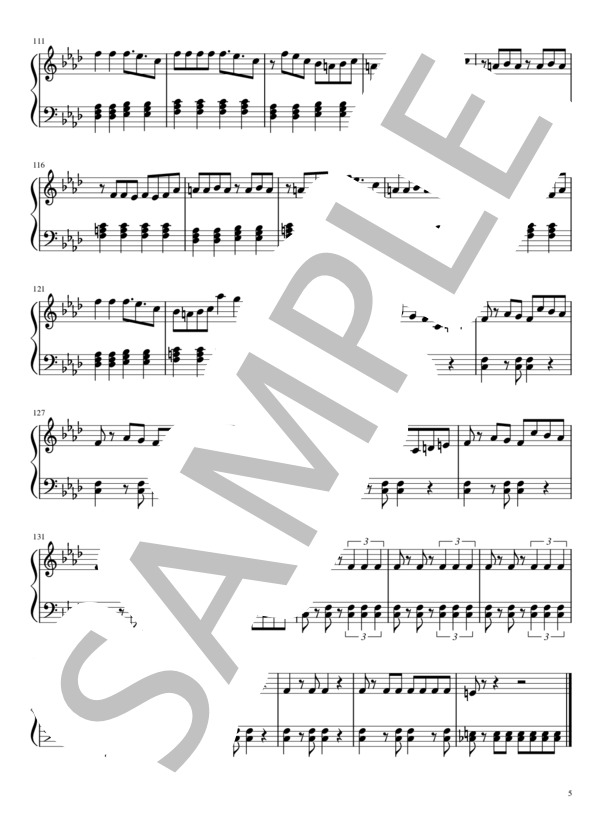 ボッカデラベリタ (Flower) / ピアノソロ 初級 - サンプル譜面 5/5