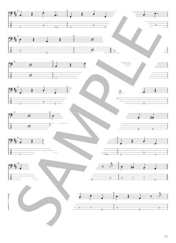 僕の見たビートルズはTVの中 (斉藤 和義) / エレキベース 初〜中級 - サンプル譜面 2/5