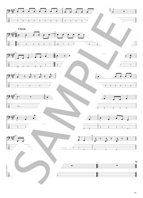 下僕な僕チン (NEE) / エレキベース 初〜中級 - サンプル譜面 3/5