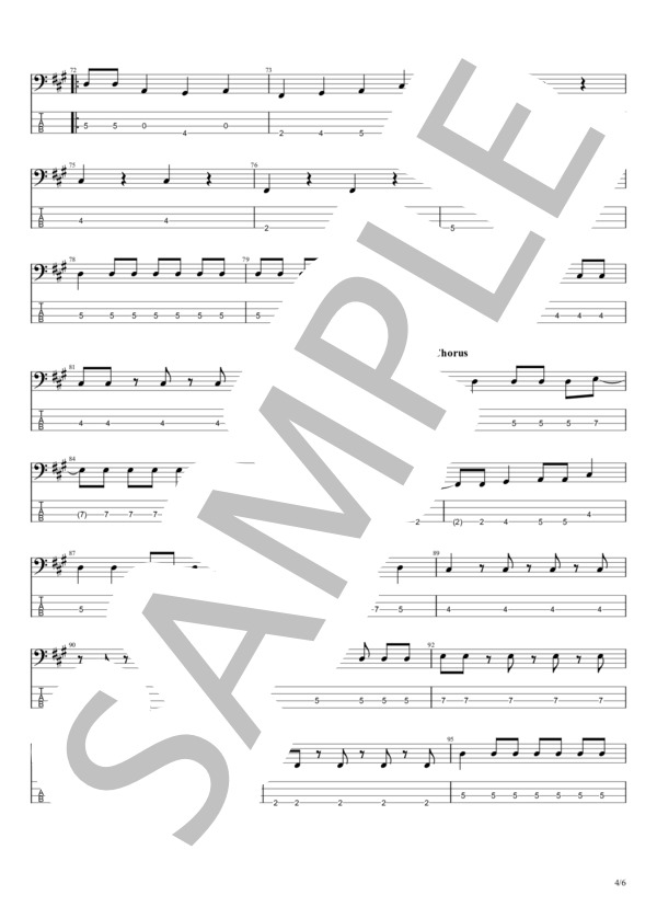 下僕な僕チン (NEE) / エレキベース 初〜中級 - サンプル譜面 4/5