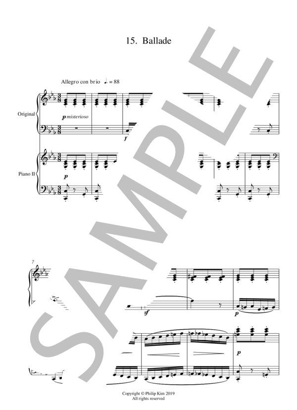 楽譜】2台のピアノによるブルグミュラー25の練習曲Op. 100 バラード
