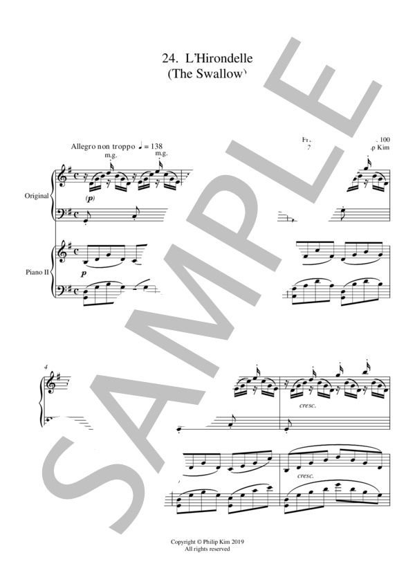 楽譜】2台のピアノによるブルグミュラー25の練習曲Op. 100 つばめ