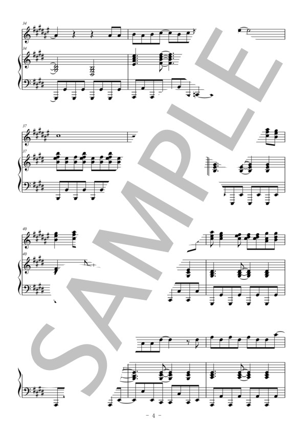 Butter-Fly(トランペット＆ピアノ伴奏） (和田 光司) / 中〜上級 - サンプル譜面 4/5