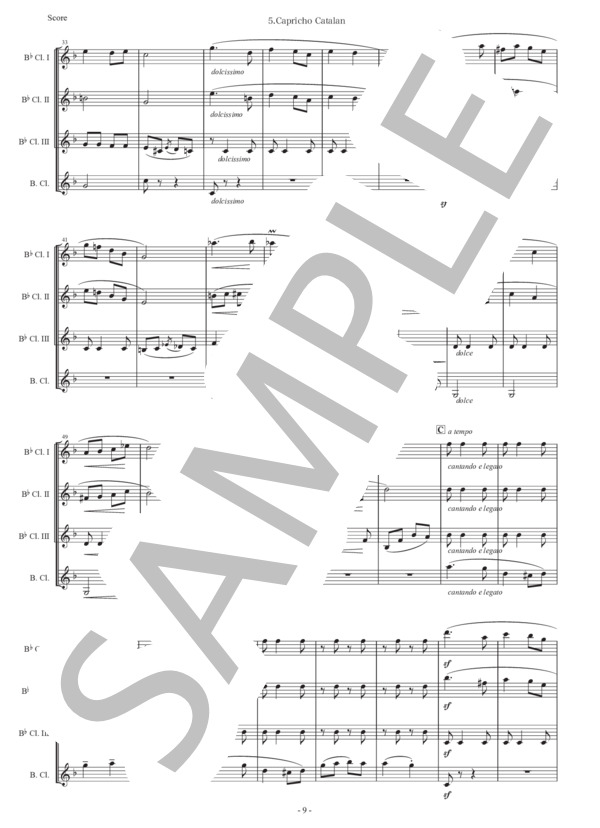 アルベニス「エスパーニャ〜カタルーニャ奇想曲」クラリネット四重奏版 (イサーク・アルベニス) / 初〜中級 - サンプル譜面 2/5