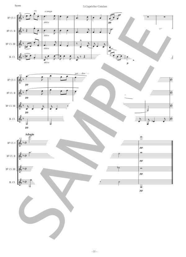 アルベニス「エスパーニャ〜カタルーニャ奇想曲」クラリネット四重奏版 (イサーク・アルベニス) / 初〜中級 - サンプル譜面 4/5