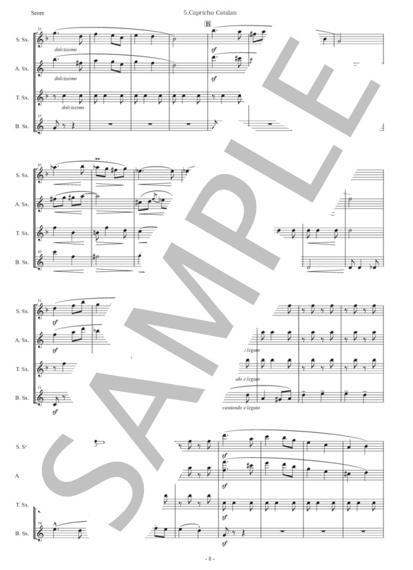 アルベニス「エスパーニャ〜カタルーニャ奇想曲」サックス四重奏版 (イサーク・アルベニス) / アルトサックス 初〜中級 - サンプル譜面 2/5