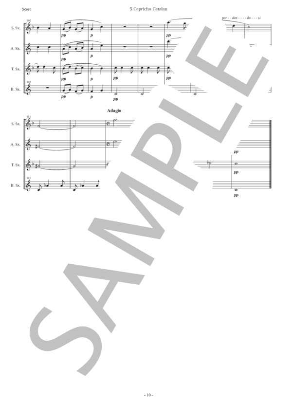 アルベニス「エスパーニャ〜カタルーニャ奇想曲」サックス四重奏版 (イサーク・アルベニス) / アルトサックス 初〜中級 - サンプル譜面 4/5