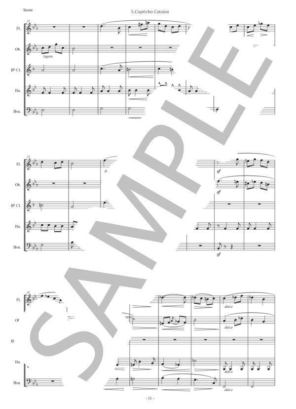 アルベニス「エスパーニャ〜カタルーニャ奇想曲」木管五重奏版 (イサーク・アルベニス) / アンサンブル木管 初〜中級 - サンプル譜面 2/5