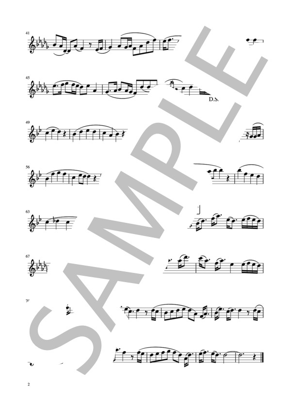 Lemon (米津 玄師) / クラリネット 中〜上級 - サンプル譜面 2/2