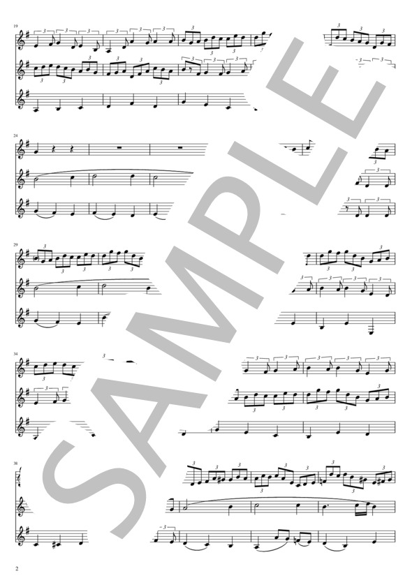 主よ人の望みの喜びよ (ヨハン・セバスチャン・バッハ) / クラリネット 中級 - サンプル譜面 2/5