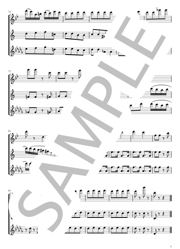 くるみ割り人形より (ピョートル・イリイチ・チャイコフスキー) / アンサンブル木管 中〜上級 - サンプル譜面 5/5