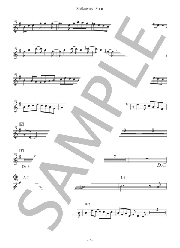 Shikuwasa Sour (銘苅 盛通) / トランペット 中〜上級 - サンプル譜面 3/4
