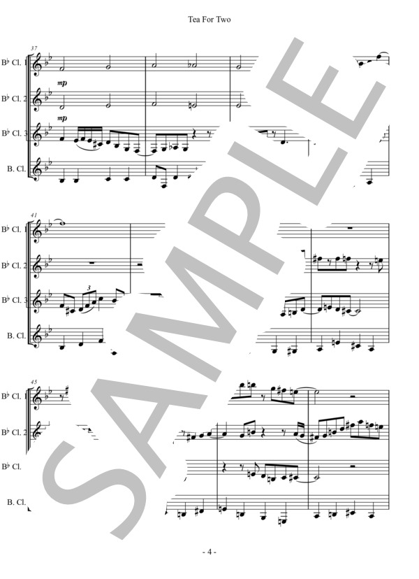 Tea for two (Vincent Youmans) / クラリネット 中級 - サンプル譜面 4/5