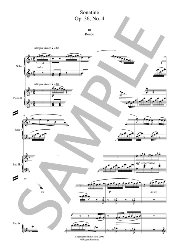 2台のピアノのためのソナチネ1.2 クレメンティソナチネピアノ二重奏 楽譜】2台のピアノによるムツィオ・クレメンティ ソナチネ Op