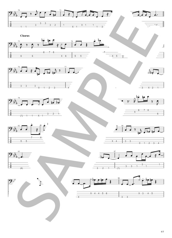 COABLT HOUR (荒井 由実) / エレキベース 中級 - サンプル譜面 4/5