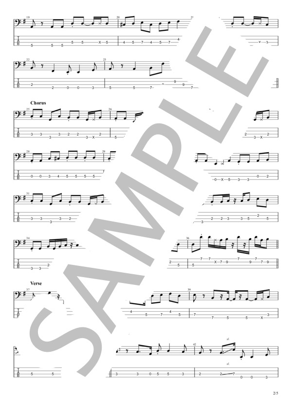 大スキ！ (岡本 真夜) / エレキベース 中〜上級 - サンプル譜面 2/5