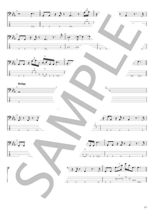 Dance To Moonlight (OKAMOTO'S) / エレキベース 初〜中級 - サンプル譜面 2/5