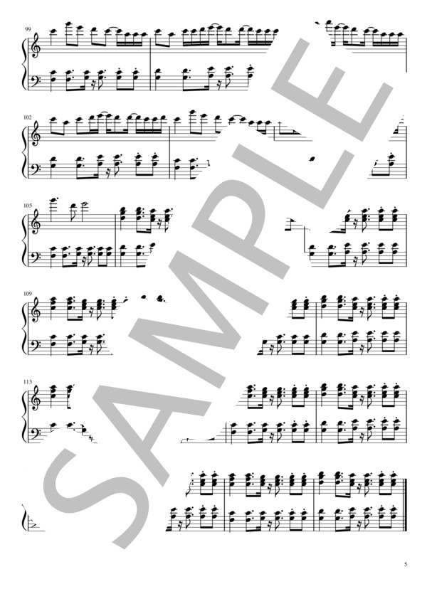 DAYBREAK FRONTLINE (Orangestar) / ピアノソロ 初級 - サンプル譜面 5/5