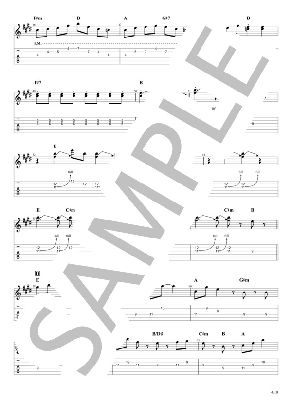 ドラえもん (星野 源) / エレキギター 中〜上級 - サンプル譜面 4/5