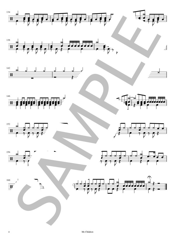 Marshmallow day (Mr.Children) / ドラム 初〜中級 - サンプル譜面 4/4