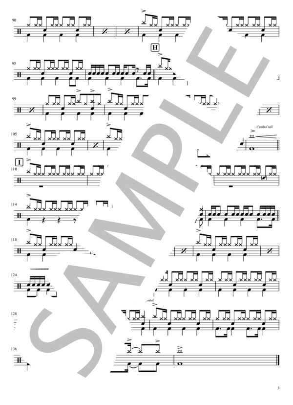 結晶 (NMB48) / ドラム 入門〜初級 - サンプル譜面 3/3