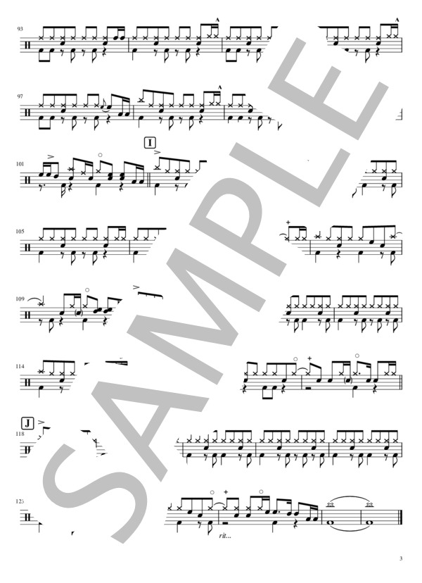 空も飛べるはず (スピッツ) / ドラム 初〜中級 - サンプル譜面 3/3