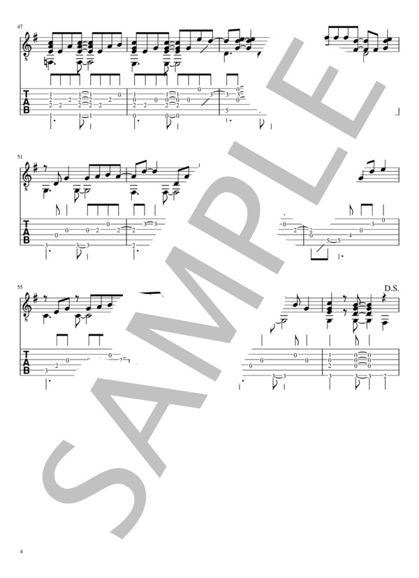 桜坂 (福山 雅治) / ギターソロ 初〜中級 - サンプル譜面 4/5