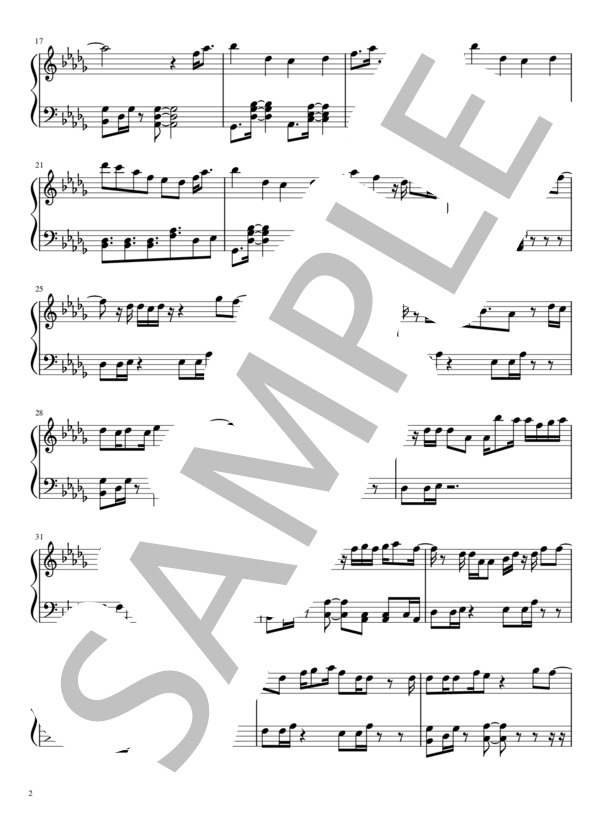 【動画あり】【ピアノソロ初級】カタオモイ / Aimer / 中級 - サンプル譜面 2/4