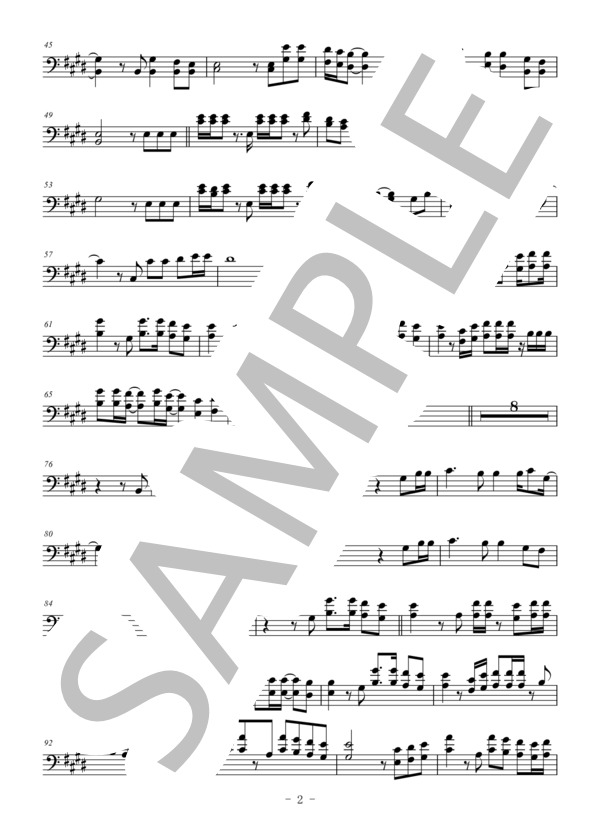 栄光の架橋（メロディー譜:トロンボーン） (ゆず) / 中〜上級 - サンプル譜面 2/3